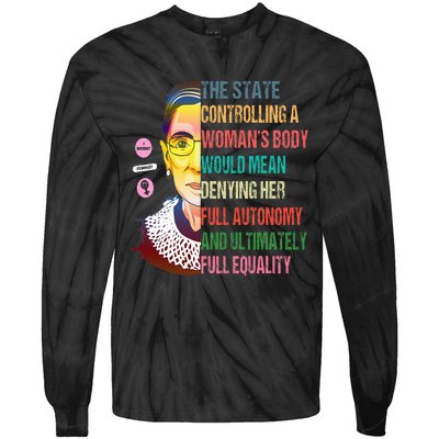 Ruth Bader Ginsburg My Body My Choice Feminist Tie-Dye Long Sleeve Shirt