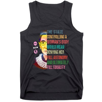 Ruth Bader Ginsburg My Body My Choice Feminist Tank Top