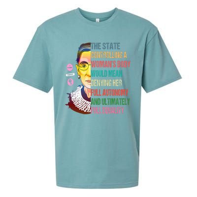 Ruth Bader Ginsburg My Body My Choice Feminist Sueded Cloud Jersey T-Shirt