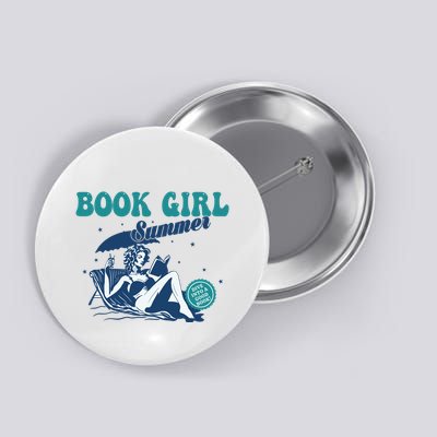 Relaxing Book Girl Summer Beach Vibes | Perfect For Reading Lovers Button