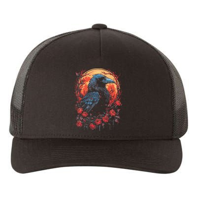 Raven Black Gothic Occult Viking Witchcraft Yupoong Adult 5-Panel Trucker Hat