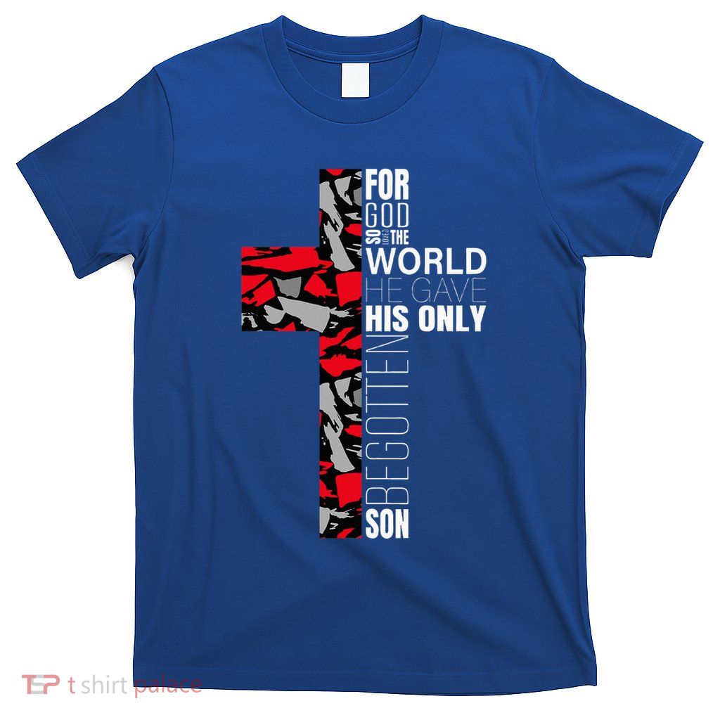 Red Black Gray Christian Cross Bible Verse Gifts Graphic T-Shirt