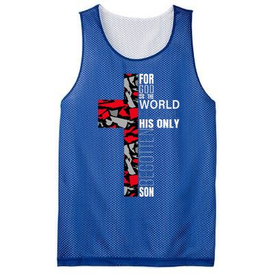 Red Black Gray Christian Cross Bible Verse Gifts Graphic Mesh Reversible Basketball Jersey Tank