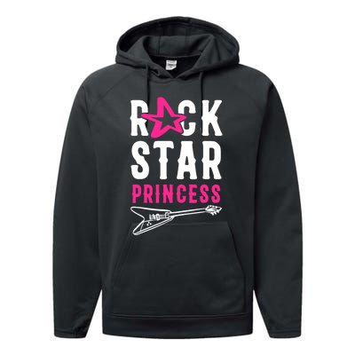 Rockstar Birthday Girl Rock Star Princess Party Music Performance Fleece Hoodie