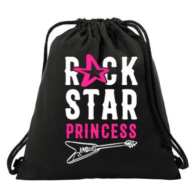 Rockstar Birthday Girl Rock Star Princess Party Music Drawstring Bag