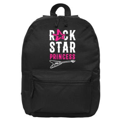 Rockstar Birthday Girl Rock Star Princess Party Music 16 in Basic Backpack