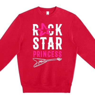 Rockstar Birthday Girl Rock Star Princess Party Music Premium Crewneck Sweatshirt