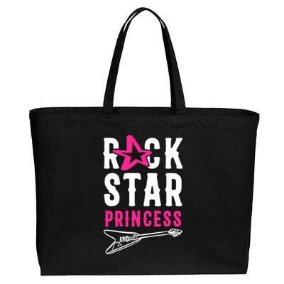 Rockstar Birthday Girl Rock Star Princess Party Music Cotton Canvas Jumbo Tote