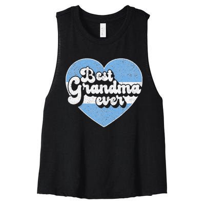 Retro Best Grandma Ever Argentina Flag Argentinian Women's Racerback Cropped Tank