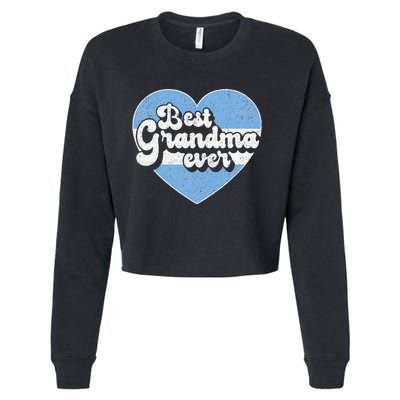 Retro Best Grandma Ever Argentina Flag Argentinian Cropped Pullover Crew