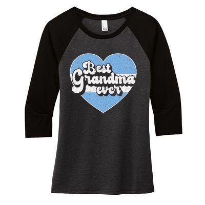 Retro Best Grandma Ever Argentina Flag Argentinian Women's Tri-Blend 3/4-Sleeve Raglan Shirt