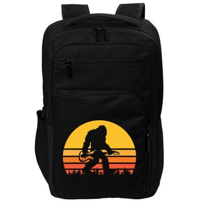 Retro Bigfoot Guitar Vintage Sasquatch Rocker Tee Impact Tech Backpack