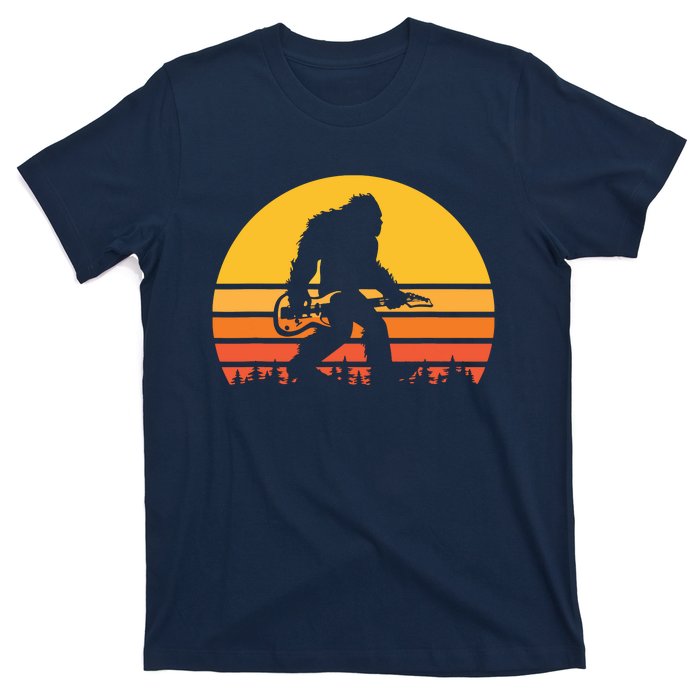 Retro Bigfoot Guitar Vintage Sasquatch Rocker Tee T-Shirt