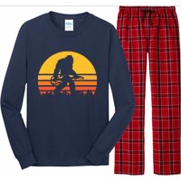 Retro Bigfoot Guitar Vintage Sasquatch Rocker Tee Long Sleeve Pajama Set