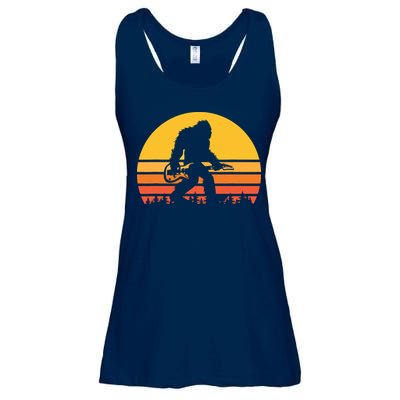 Retro Bigfoot Guitar Vintage Sasquatch Rocker Tee Ladies Essential Flowy Tank
