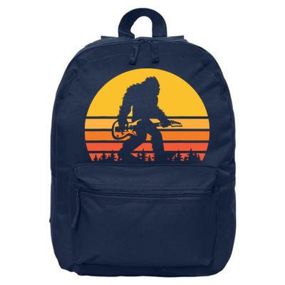 Retro Bigfoot Guitar Vintage Sasquatch Rocker Tee 16 in Basic Backpack