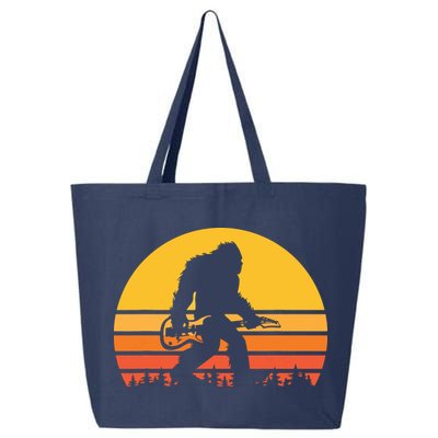 Retro Bigfoot Guitar Vintage Sasquatch Rocker Tee 25L Jumbo Tote