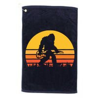 Retro Bigfoot Guitar Vintage Sasquatch Rocker Tee Golf Towel