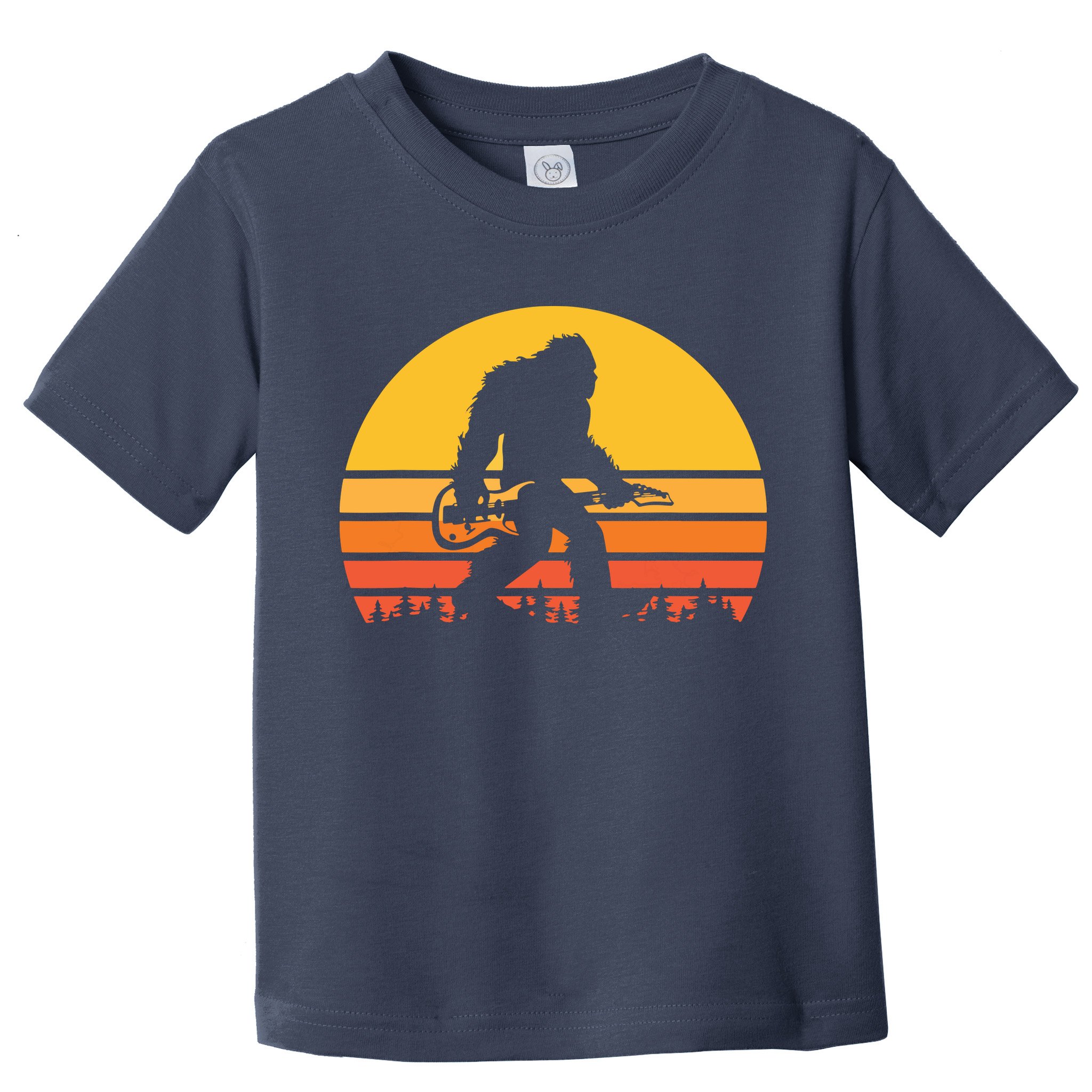Retro Bigfoot Guitar Vintage Sasquatch Rocker Tee Toddler T-Shirt