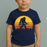 Retro Bigfoot Guitar Vintage Sasquatch Rocker Tee Toddler T-Shirt