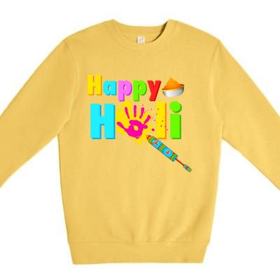 Rang Barse Happy Holi Gift Premium Crewneck Sweatshirt