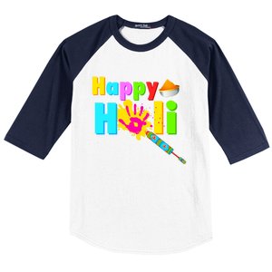 Rang Barse Happy Holi Gift Baseball Sleeve Shirt