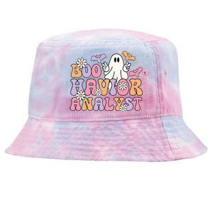 Retro Boo Havior Analyst ABA Therpist BCBA Halloween Ghost Tie-Dyed Bucket Hat