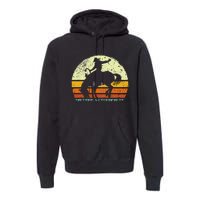 Rodeo Bucking Horse Retro Vintage Equestrian Premium Hoodie