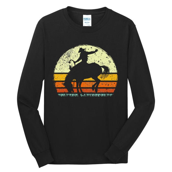 Rodeo Bucking Horse Retro Vintage Equestrian Tall Long Sleeve T-Shirt