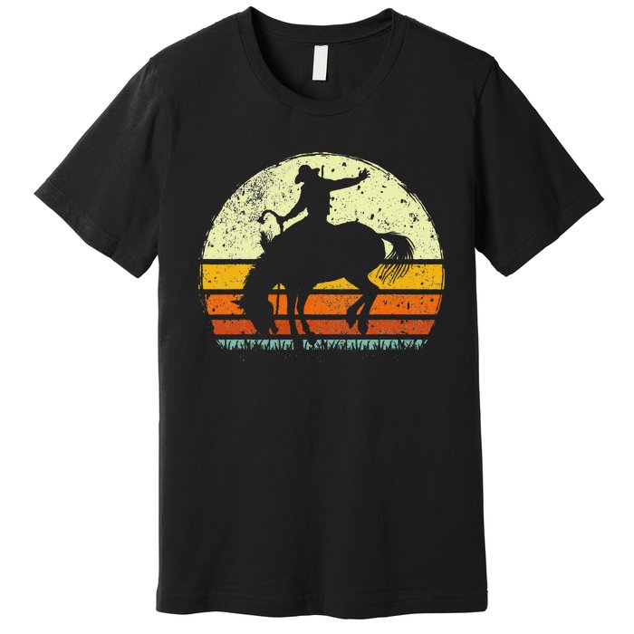 Rodeo Bucking Horse Retro Vintage Equestrian Premium T-Shirt