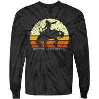 Rodeo Bucking Horse Retro Vintage Equestrian Tie-Dye Long Sleeve Shirt