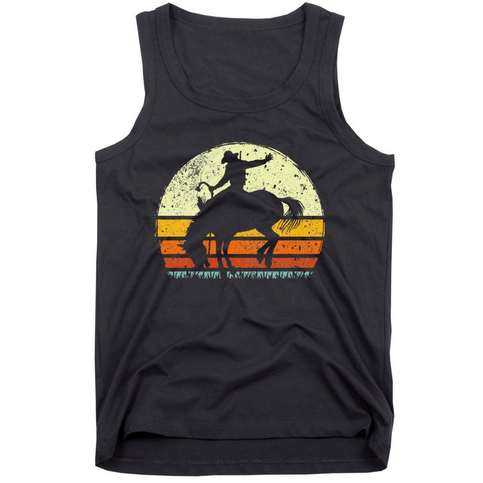 Rodeo Bucking Horse Retro Vintage Equestrian Tank Top