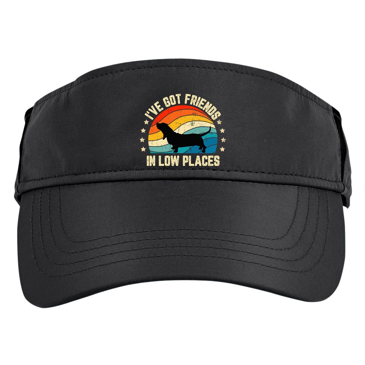 Retro Basset Hound IVe Got Friends In Low Places Adult Drive Performance Visor