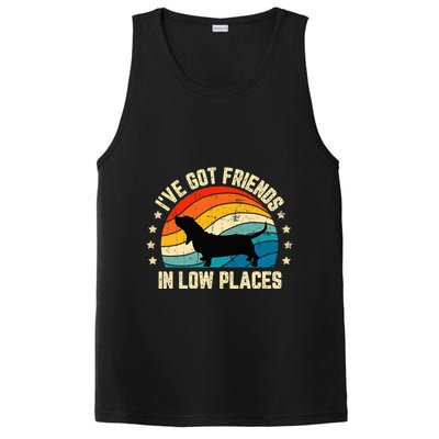 Retro Basset Hound IVe Got Friends In Low Places PosiCharge Competitor Tank