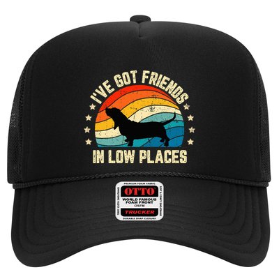 Retro Basset Hound IVe Got Friends In Low Places Trucker Hat