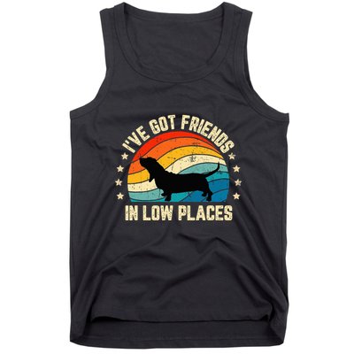 Retro Basset Hound IVe Got Friends In Low Places Tank Top