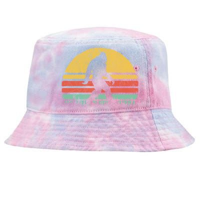 Retro Bigfoot Hipster Vintage Vibe Retro Seventies Graphic Funny Gift Tie-Dyed Bucket Hat