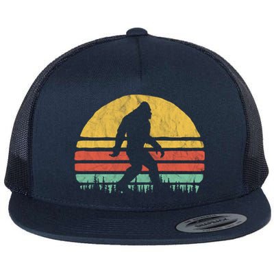 Retro Bigfoot Hipster Vintage Vibe Retro Seventies Graphic Funny Gift Flat Bill Trucker Hat