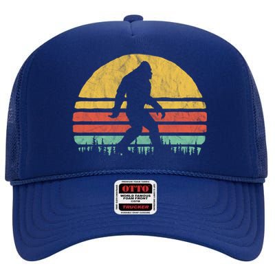 Retro Bigfoot Hipster Vintage Vibe Retro Seventies Graphic Funny Gift High Crown Mesh Back Trucker Hat