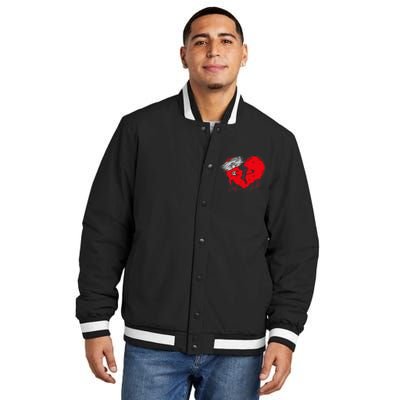 retro Broken Heart Cute Heart broken Love Insulated Varsity Jacket