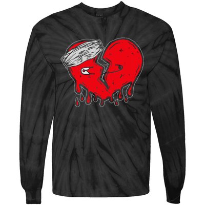 retro Broken Heart Cute Heart broken Love Tie-Dye Long Sleeve Shirt