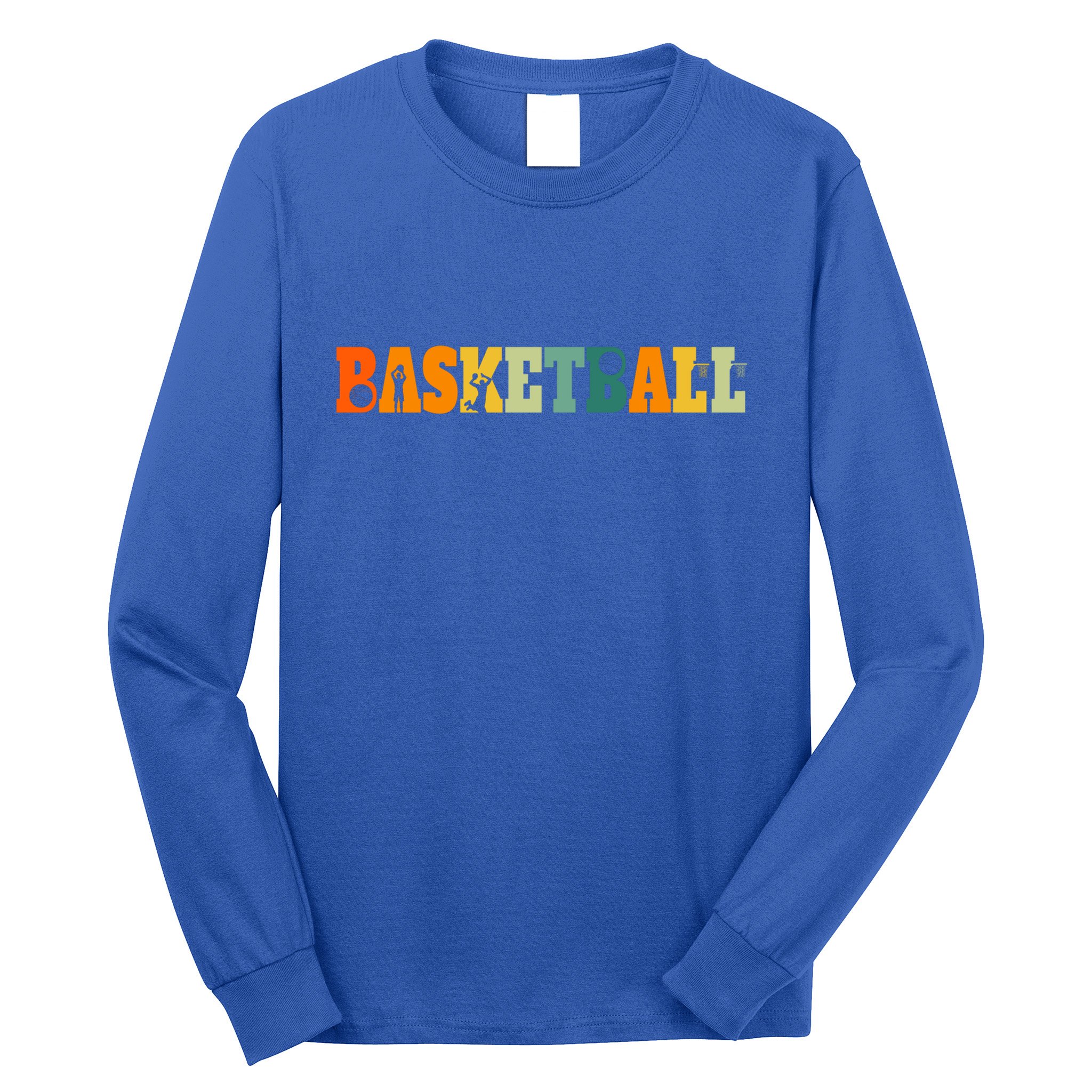 Retro Basketball Hoops Streetball Baller Vintage Basketball Cool Gift Long Sleeve Shirt
