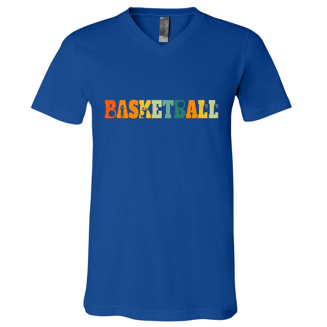 Retro Basketball Hoops Streetball Baller Vintage Basketball Cool Gift V-Neck T-Shirt