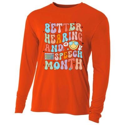 Retro Better Hearing And Speech Month Speech Pathologist Slp Cooling Performance Long Sleeve Crew