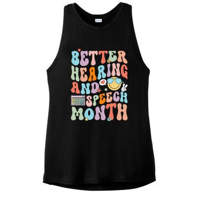 Retro Better Hearing And Speech Month Speech Pathologist Slp Ladies PosiCharge Tri-Blend Wicking Tank