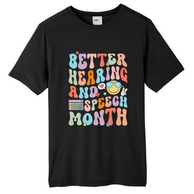 Retro Better Hearing And Speech Month Speech Pathologist Slp Tall Fusion ChromaSoft Performance T-Shirt