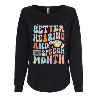 Retro Better Hearing And Speech Month Speech Pathologist Slp Womens California Wash Sweatshirt