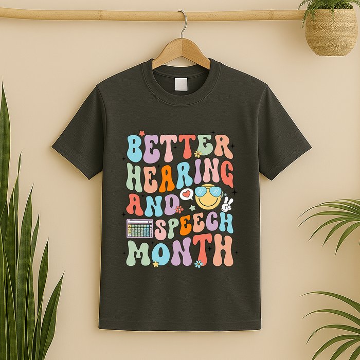 Retro Better Hearing And Speech Month Speech Pathologist Slp T-Shirt