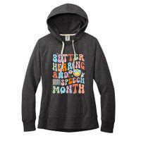 Retro Better Hearing And Speech Month Speech Pathologist Slp Women's Fleece Hoodie