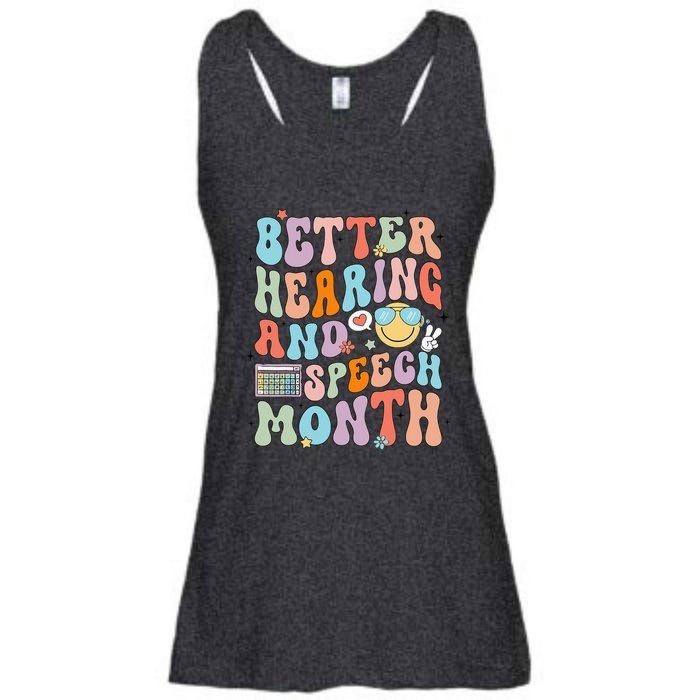 Retro Better Hearing And Speech Month Speech Pathologist Slp Ladies Essential Flowy Tank